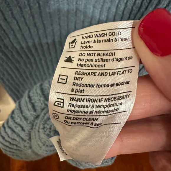 Vince Women's Blue Textured Rib Linen Cotton Pullover Crewneck Sweater - Picture 6 of 9